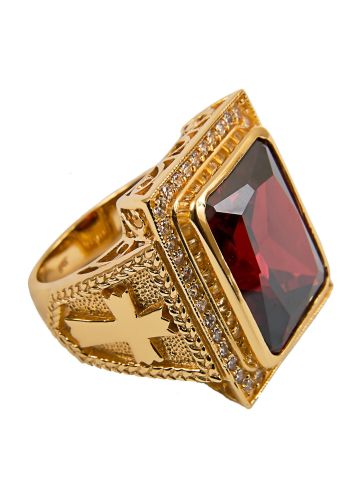 Mens Clergy Ring Style Subs710 (Red)
