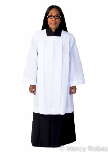 White Surplice Square Neck Without Lace