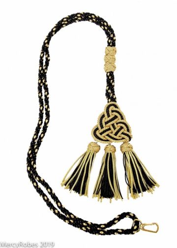 Bishop Tassel Pectoral Cord Black/Gold 02