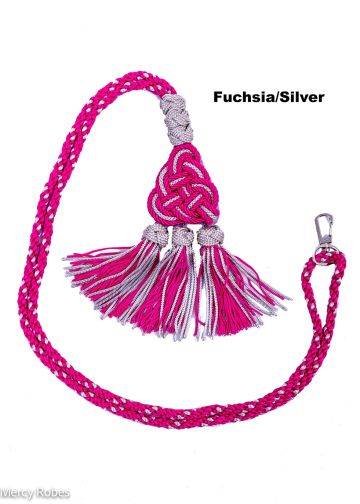 Bishop Tassel Pectoral Cord (Fuchsia/Silver) 02
