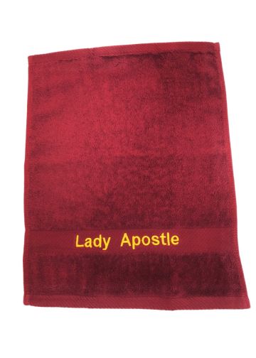 Preaching Hand Towel Lady Apsotle (Burgundy/Gold)