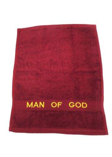 Preaching Hand Towel Man Of God (Burgundy/Gold)