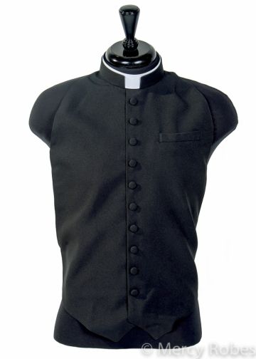 Tonsure Collar Clergy Rabat (Black)