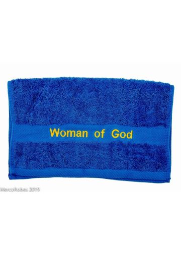 Preaching Hand Towel Woman Of God (Royal/Gold)