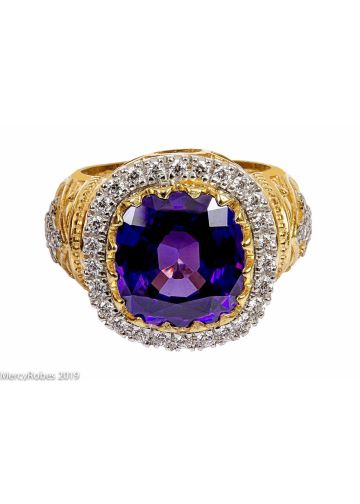 Womens Clergy Bishop Ring Style MRG2034 (G P) (Purple Amethyst)