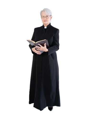 Womens Clergy Zipper Robe Style PS7650 (Black Peach Skin)