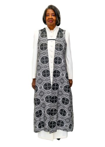 Womens Traditional Liturgical Chimere (Black/Silver Lt)