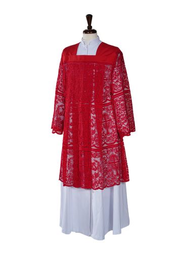 Womens Short IHS Full Lace Surplice Style SUR1027 (Red)