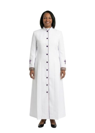 Womens Robe Style LR102 (White/Purple)