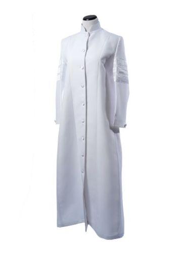Womens Robe Style LR6000 (White With Bars)