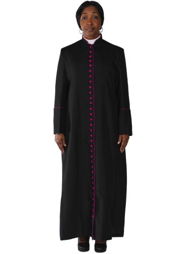 Womens Robe Style Lr (33) Button (Black/Fuchsia)