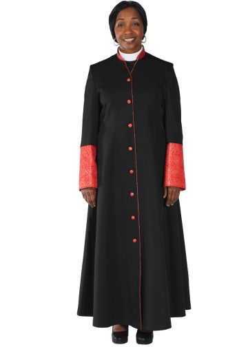 Womens Robe Twill LRN270LT (Black/Red-Gold Lt)