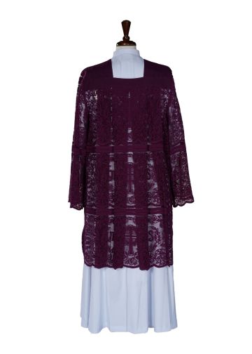 Womens Short IHS Full Lace Surplice Style SUR1027 (Red Purple)