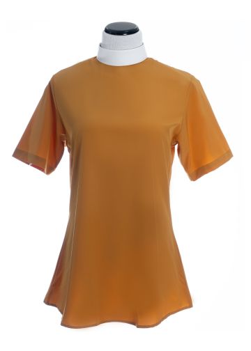 Womens Short Sleeves Clergy Blouse (Gold)