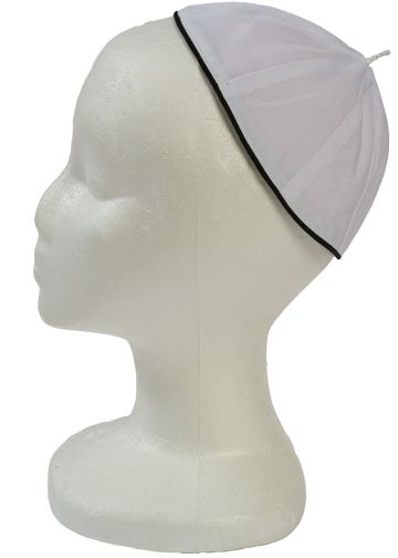 Zucchetto (White/Black Piping)