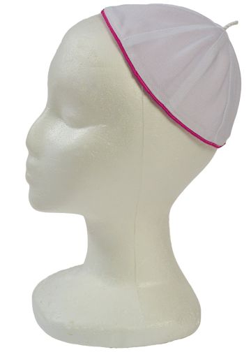 Zucchetto (White/Fuchsia Piping)