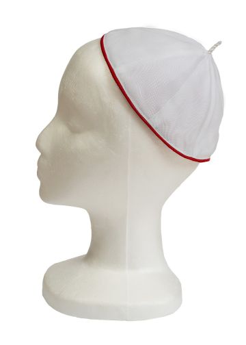 Zucchetto (White /Red Piping)