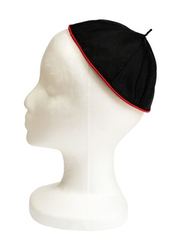 Zucchetto (Black/Red Piping)