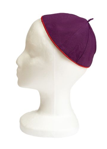 Zucchetto (Red Purple/Red Piping)