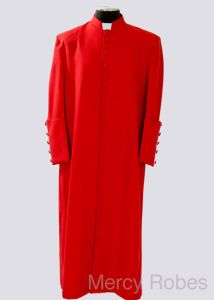 QUICK SHIP 33 BUTTON CLERGY CASSOCK ROBE (RED)