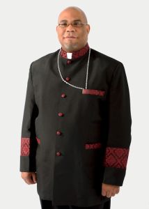 Clergy Jacket 080 (Black/ Black-Red Brocade Lt)