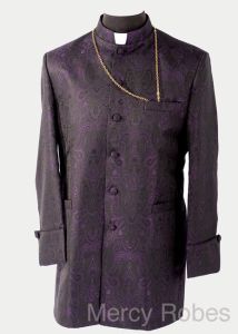 Exclusive Mens Clergy Jacket Style Bsa345 (Purple/Black)
