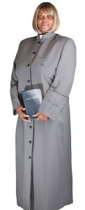 Womens Clergy Robe LR142 (Grey/Black)