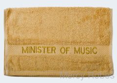 PREACHING HAND TOWEL MINISTER OF MUSIC (GOLD/GOLD)