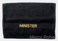 PREACHING HAND TOWEL MINISTER (BLACK/GOLD)