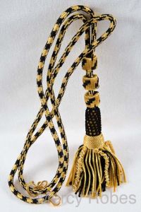 Bishop Tassel Pectoral Cord (Black/Gold) 01