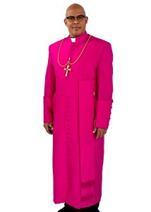QUICK SHIP 33 BUTTON CLERGY CASSOCK ROBE (FUCHSIA) WITH BAND CINCTURE