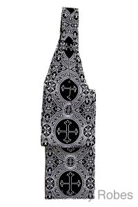 Liturgical Traditional Tippet (Black/Silver Lt)