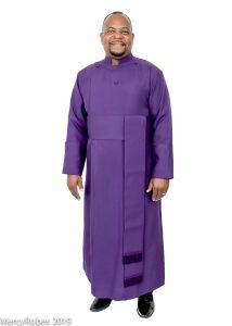 ANGLICAN CASSOCK ROBE WITH BAND CINCTURE (COGBP BLUE/PURPLE 02)