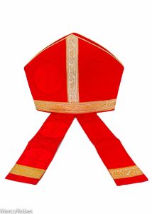 Bishop Mitre Red Lt/Gold Style Mt003