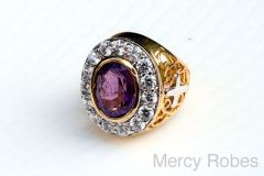 Mens Bishop Ring Style Mercy2013 (G P) (Purple Amethyst)