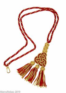 Bishop Tassel Pectoral Cord (Red/Gold) 02