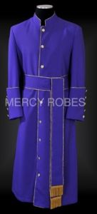 Clergy Robe Style Bpa101 (Purple/Gold) With Band Cincture