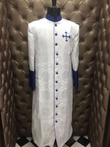 Mens Clergy Robe Style Bzb194 (White/Royal Lt)