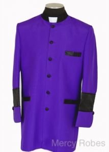 Clergy Jacket Style CJ011 (Bishop Roman Purple/Black-Black Lt)