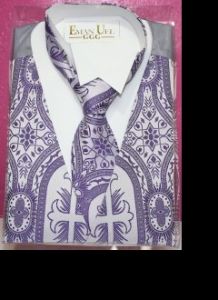 4 Pcs Liturgical Fabric Clergy Vest Set (Purple/White)