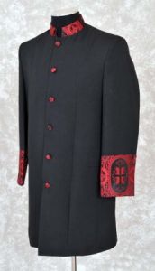 Quick Ship  Clergy Jacket 002 (BLACK/RED)