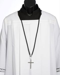 Clergy Cord 032 (Black) With Stainless Steel Cross