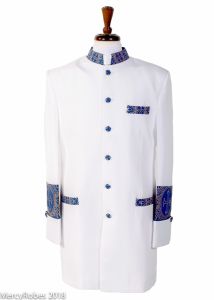Clergy Jacket Style CJ011 (White/Royal-Gold Lt)