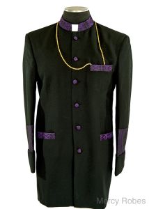  Clergy Jacket Style CJ011 (Black/Purple/Black Lt)