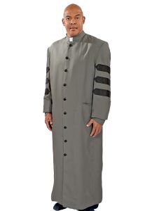 CLERGY ROBE WITH DOCTORAL BARS (GRAY/BLACK)