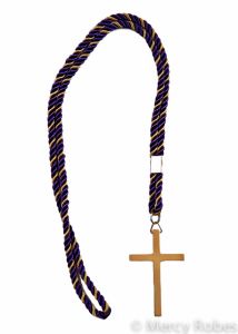 TWO TONE PURPLE/GOLD CORD WITH  CROSS