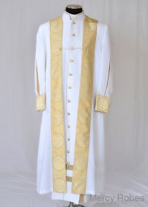 QUICK SHIP ROBE STYLE EXD 185 EXCLUSIVE (WHITE/GOLD)