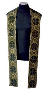 Reversible Long Stole Liturgical (Black-Gold Lt/Cream-Gold Lt)