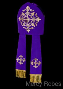 Bishops Mitre (Purple/Gold) Style Mt001