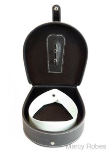 Leather Clergy Collar Box With 2 Plastic Collars Free